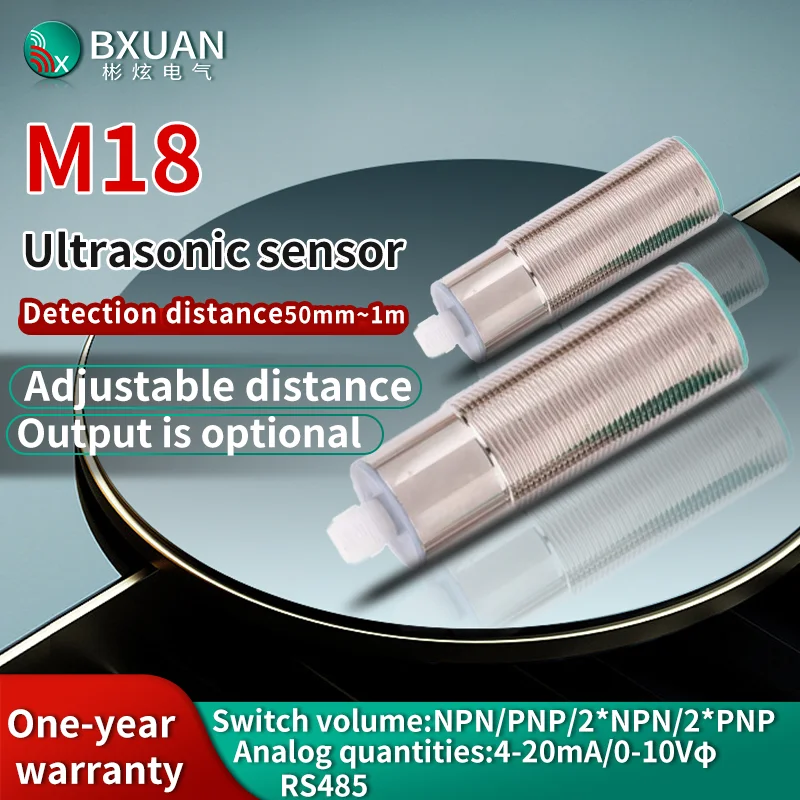 

GM30 Detection Range:2000MM Consumption ≤900mW DC:10-30V Waterproof Ultrasonic Sensor 0-10V 4-20MA