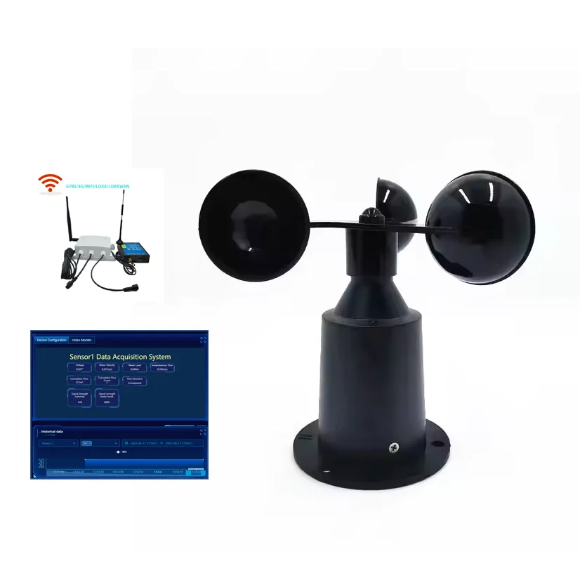 Good Ce Certificated Wifi 4G Lora Lorawan RS485 High Precise Plastic Pulse Wind Speed Meter Sensor Anemometer Detector Kit