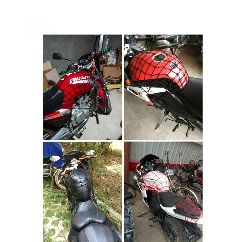Motorcycle Fuel Tank Net Bag - Full Elastic Motorcycle Net, Motorcycle Helmet Net Bag & Cover, 40*40cm