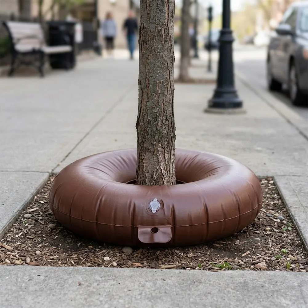 15 Gallon Inflatable Ring for Tree Irrigation Compatible with Standard Garden Hoses Supports Adjustable Flow Rate Control
