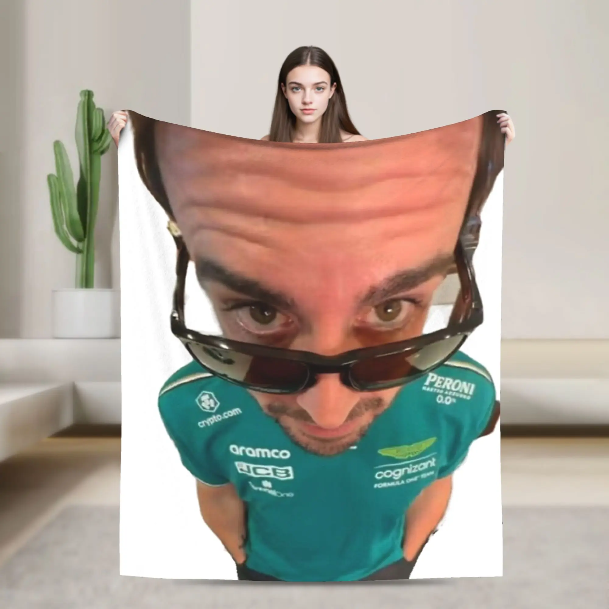 بطانية Fernandos Alonsos عالية الجودة، بطانية رمي دافئة للغاية، مفرش سرير شتوي للأولاد والبنات في الهواء الطلق في الشارع