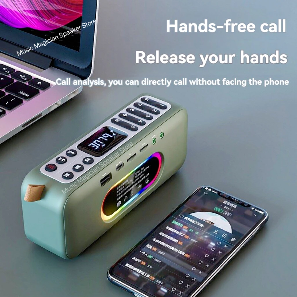 Outdoor Portable Radio Mini Wireless Bluetooth Speaker High Power Multifunctional Soundbox Long Battery Life Audio with TF Card