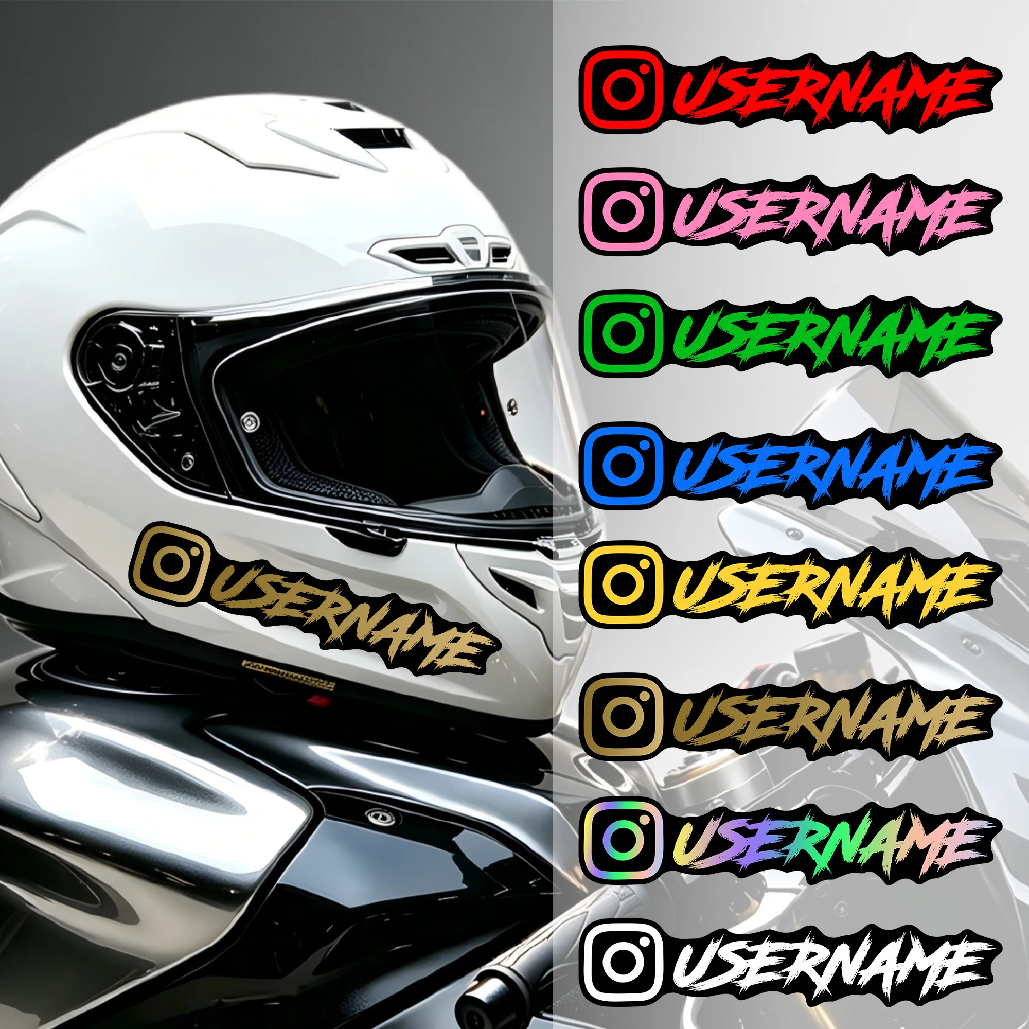 1pc Custom Instagram Username Motorcycle Decal Graffiti Vinyl Sticker Personalized IG Label for DIY Fuel Tank Helmet Car Window