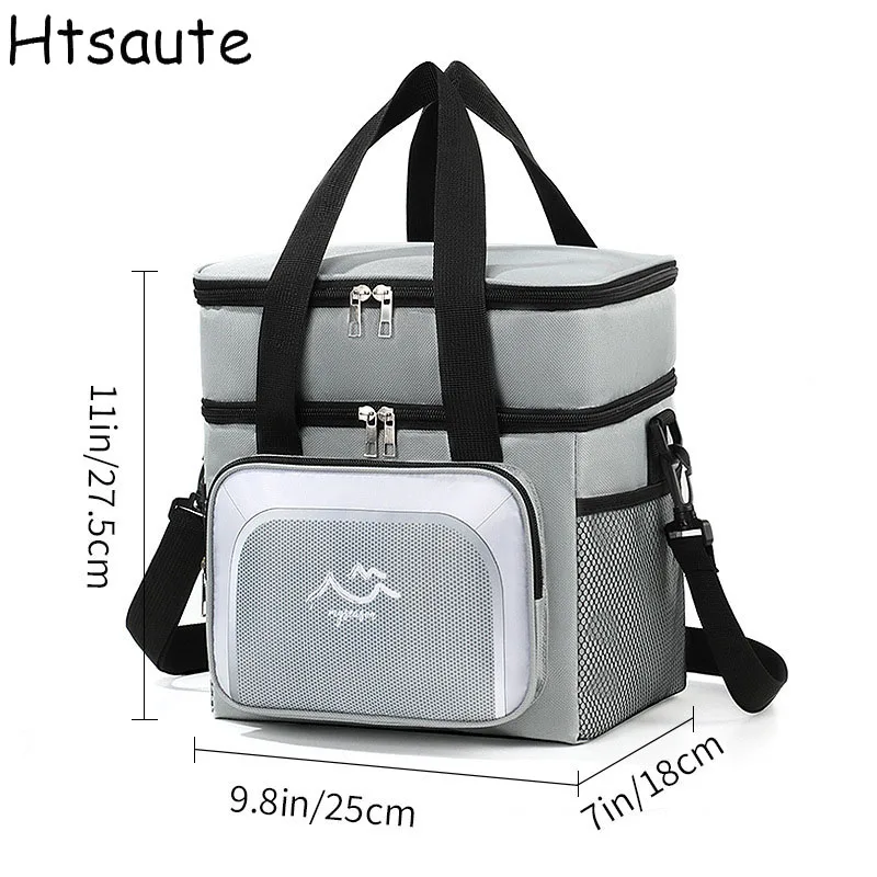 

Модная герметичная коробка для обеда большой емкости, термобольшая прохладная и теплая изолированная сумка для пикника, уличные сумки для хранения на плечо