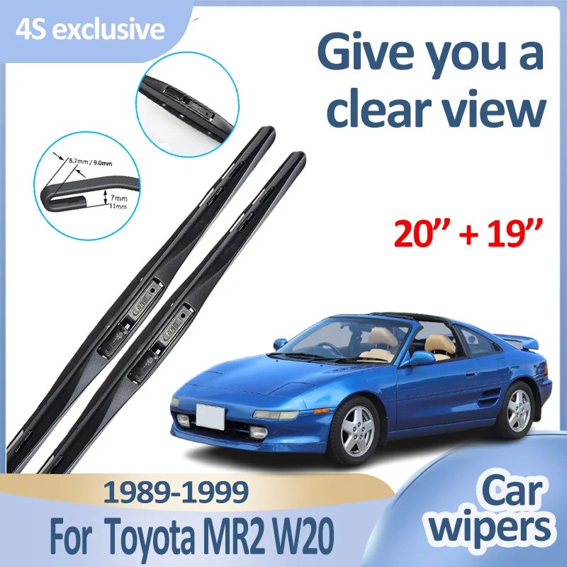 

Автомобильные передние щетки стеклоочистителя для Toyota MR2 W20, комплект кузова MR 1989 1990-1999, прочные аксессуары для дворников ветрового стекла с уменьшением