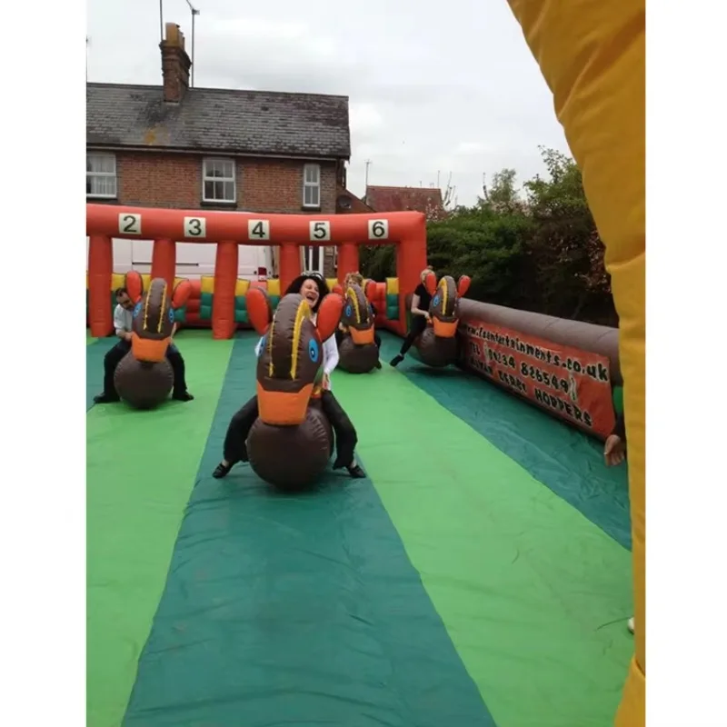 Inflatable hobby horse racing track parent-child games: