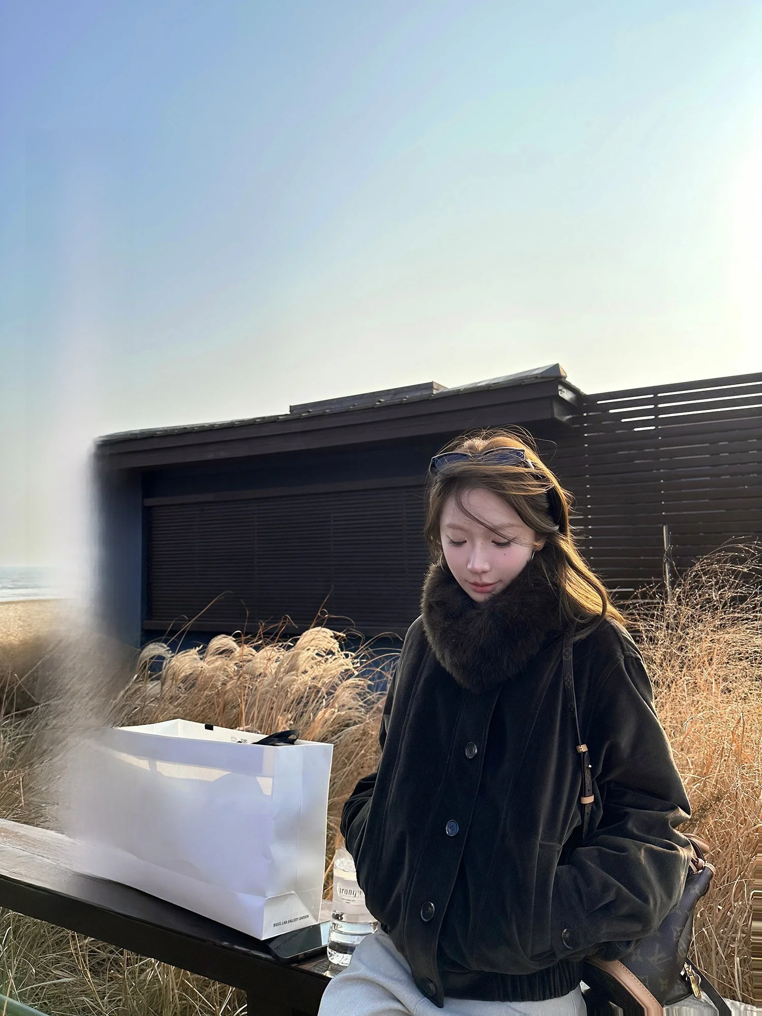 

Goo Goo Eyes Velvet Du down Jaet Loose Small Stand Collar Warm Not Puffy ort Coat Commute Sle Winter Women's Coat