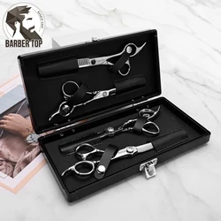 Black Scissors Storage Box Hairdressing Leather Toolbox Shockproof Professional Salon Shears Storage Case Barber Accessories