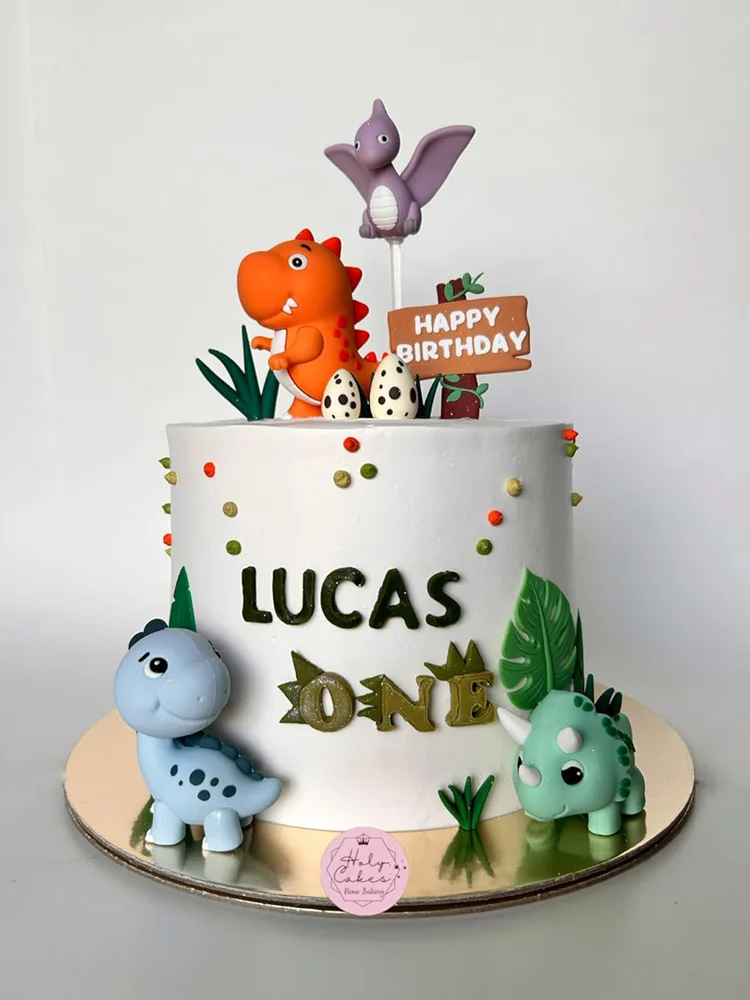 Dinosaurier-Kuchenaufsatz, Dino-Eier, Blätter, Gräser, Kuchendekorationen mit Happy Birthday-Schild, Kuchenaufsätze für die Safari-Geburtstagsfeier – Detail 2