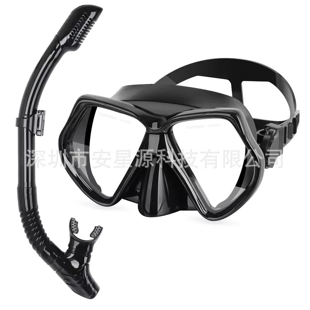

Large Frame Diving Goggles Snorkel Set Men's And Women's Waterproof And Anti-fog Silicone Masks Floating Diving Masks