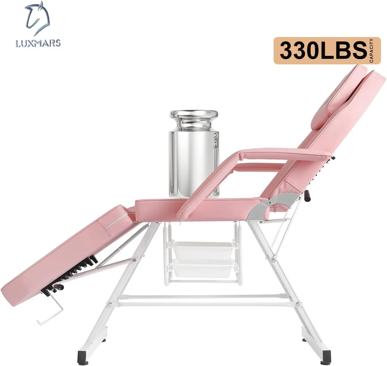 Facial Chair, Tattoo Chair Massage Bed with Hydraulic Stool for Professional Massage Facial Lash Beauty Treatment Spa, Pink