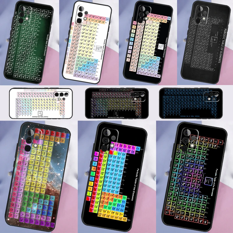 Chemistry Periodic Table of Elements Fundas For Samsung Galaxy A54 A34 A14 A52 A32 A22 A12 A13 A23 A33 A53 A73 A51 A71 Case