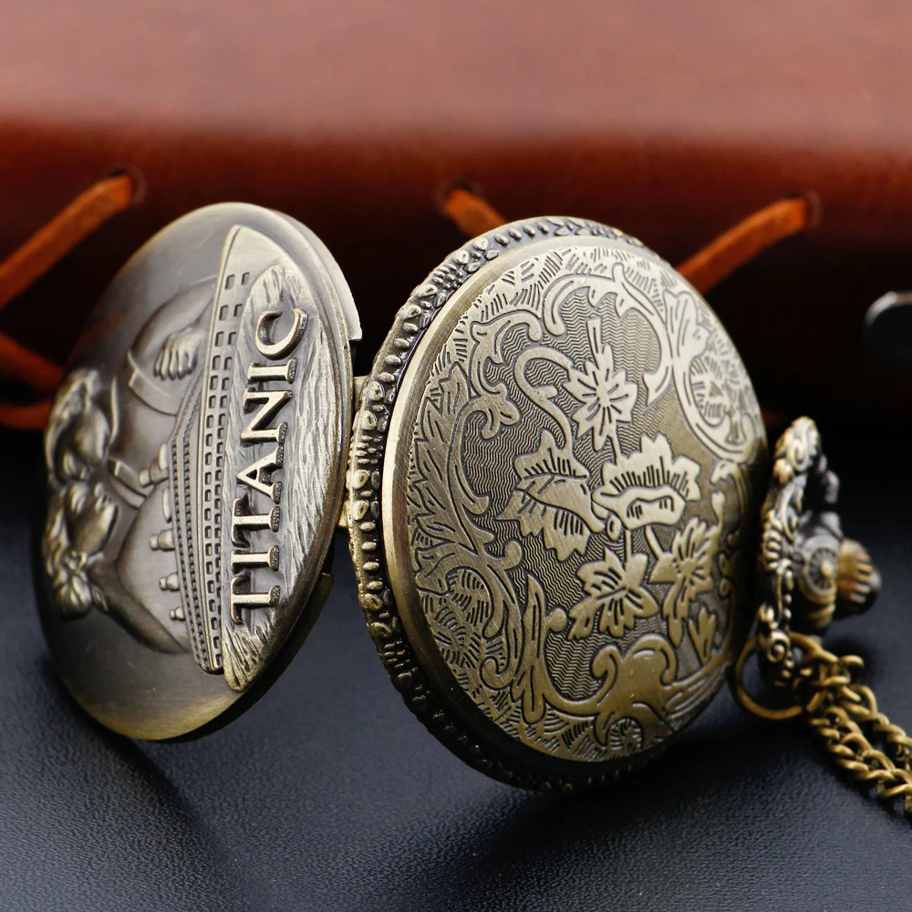 تيتانيك زوجين الوقت الأحجار الكريمة كوارتز ساعة الجيب الأزياء العنصر قلادة قلادة الرجال والنساء ساعة هدية الملحقات