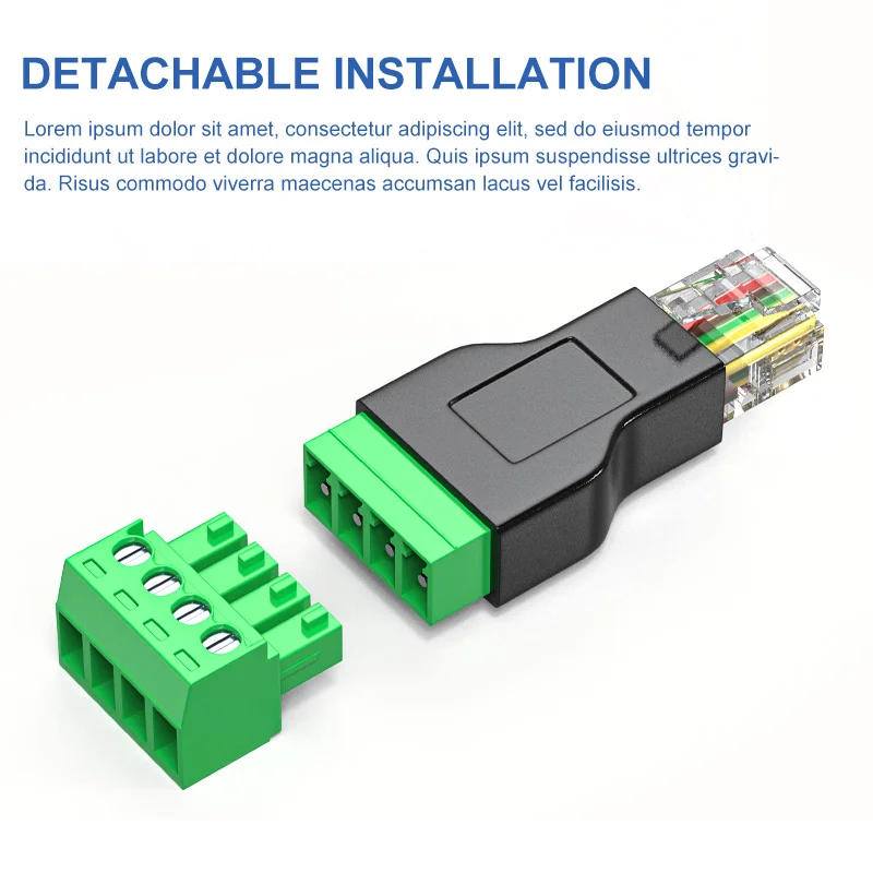 RJ11 to 4pin Terminal Solderless Phone Crystal Head 6P4C Pressure Free Joint rj11 Quick Docking Network Conversion Connector