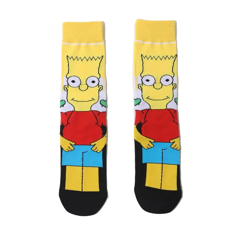The Simpsons Homer Marge Bart Maggie Sokken Hoge kleurwaarde Anime Cartoon Print Herfst Winter Warme kousen voor heren en dames
