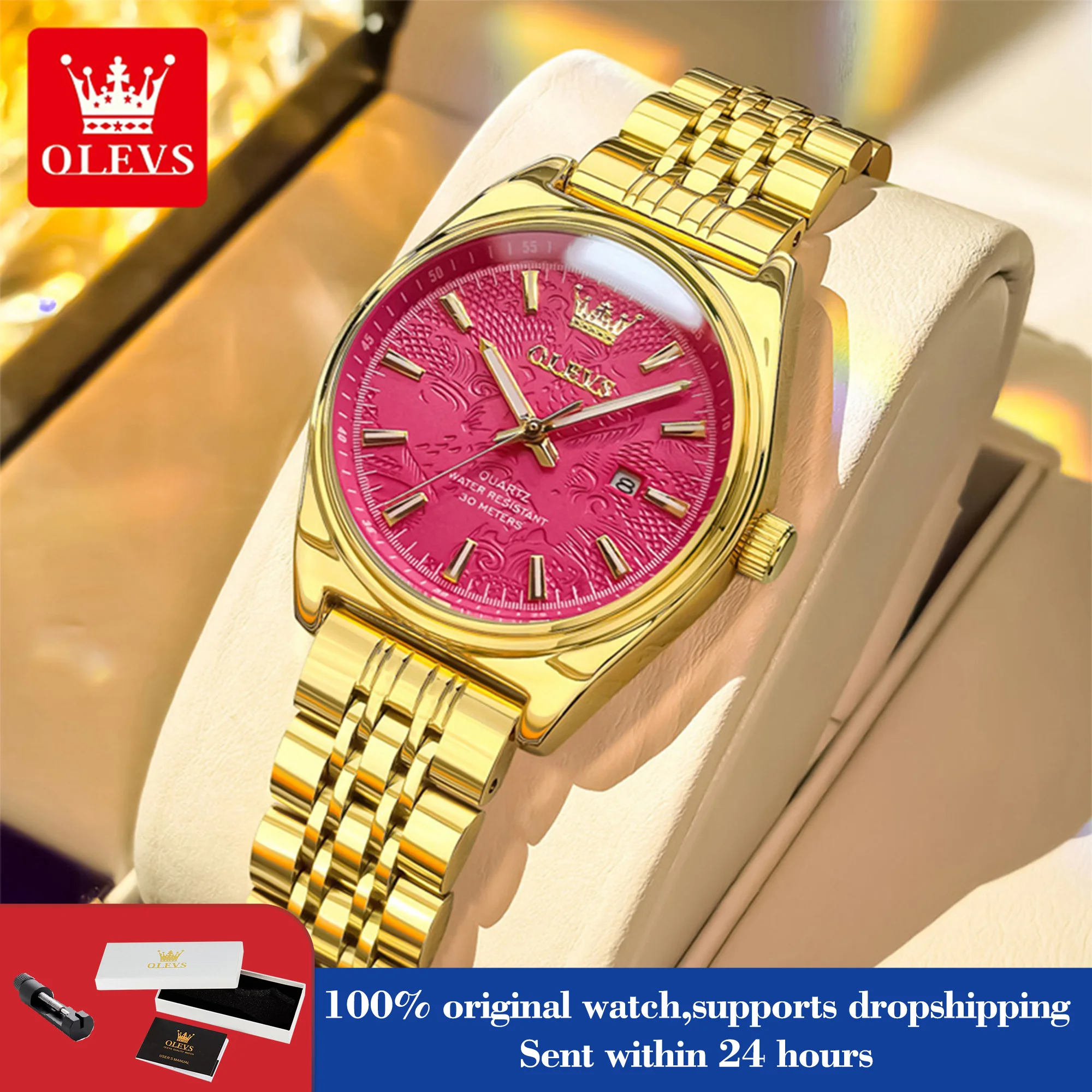 

Часы OLEVS 3703, женские модные элегантные женские кварцевые часы, лучший бренд, водонепроницаемые светящиеся календари, роскошные женские ручные часы