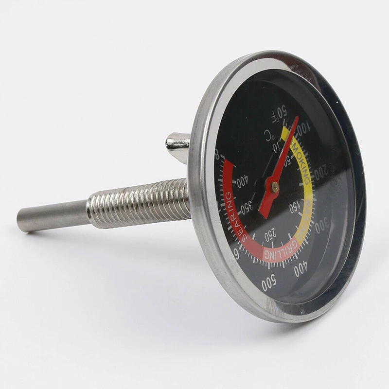 Stainless Steel BBQ Grill Thermometer with Temperature Gauge, Range from 50-400℃ for Barbecue Smoking