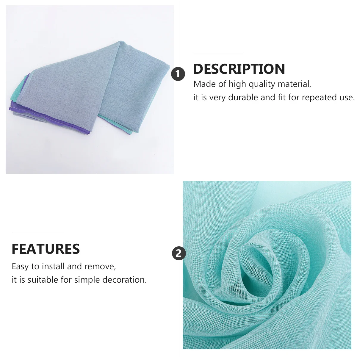 

1Pcs Blue Purple Gradient Curtain Polychromatic Light Shielding Window Tulle Easy Remove Cozy Romantic Home Decoration Shading