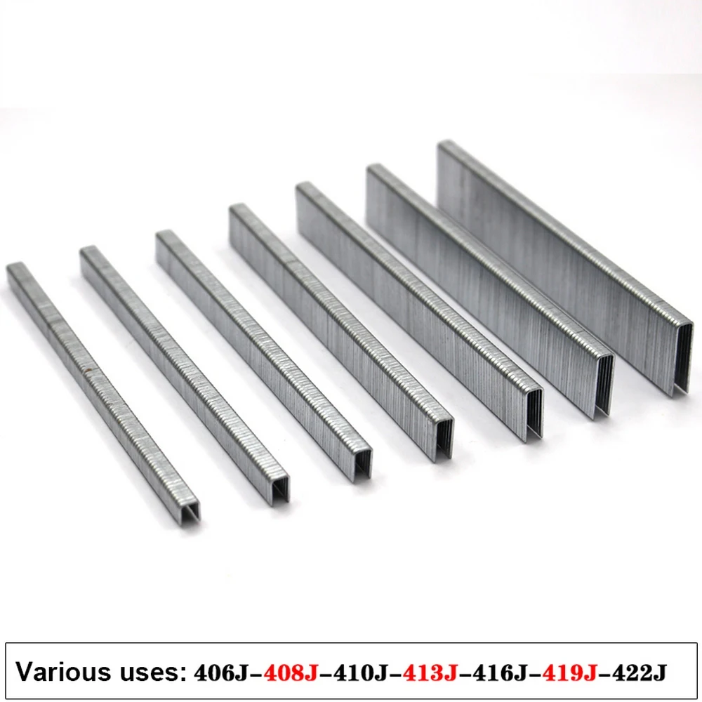 5000Pcs U Shaped Staples for Straight Row Gas Row Nail Gun Air Nail Gun Accessories for Furniture 406J 410J 413J 416J 419J 422J