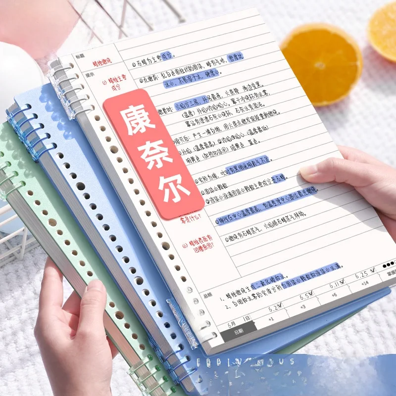 B5 Size Cornell Notebook Thickened Detachable Pages for College Students Exam Revision Mathematics Record Book Chinese Style ...