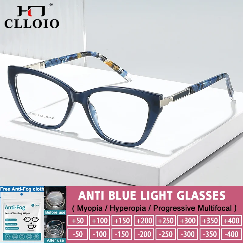 

CLLOIO Women Fashion Butterfly Frame Blue Light Blockin Reading Glasses Oversize Frame Myopia Hyperopia Prescription Eyeglasses