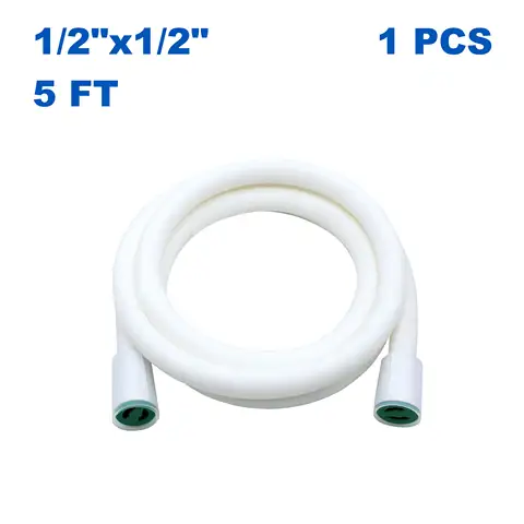 KING SMART Ultra-Soft Silicone Handheld Shower Head Hose Replacement; 5 FT; White; 1pcs/case; 81001