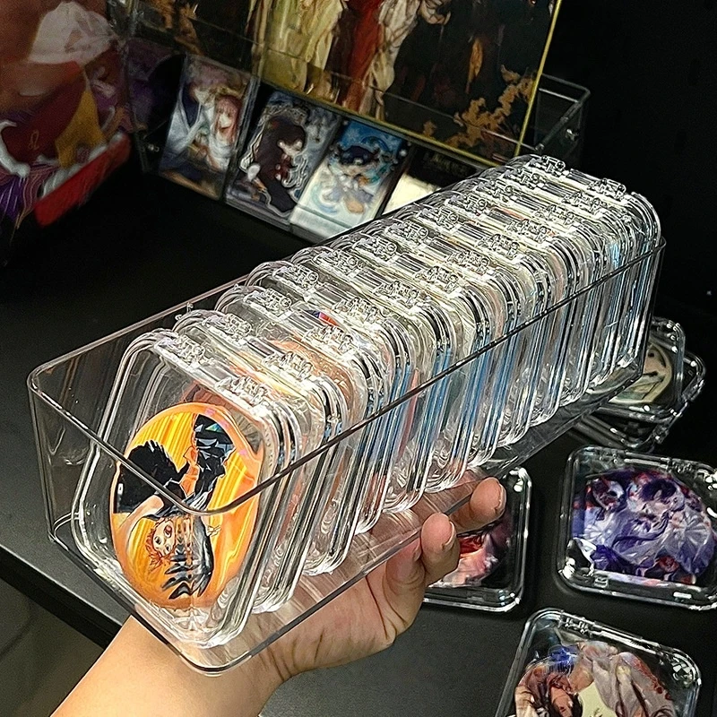 Transparent Acrylic Storage Box Peripheral Badge Organizer Case Jewellery Dustproof Sealed Square Protective Box Badge Display