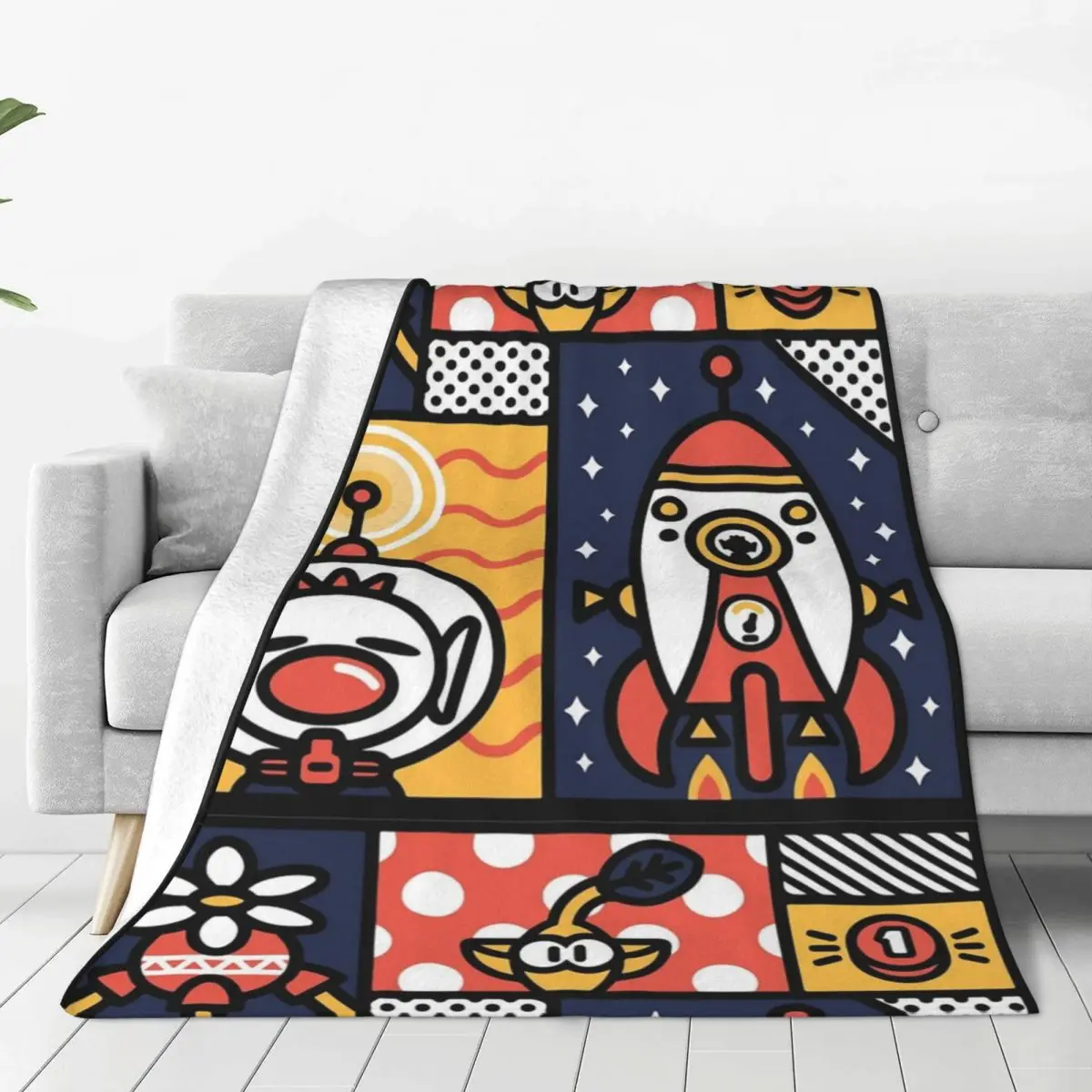 Pikmin 4 Funny Video Game Merchandise Blanket Flannel Sofa Kawaii Throw Blanket Comfortable Ultra-Soft for Outdoor Bedspreads