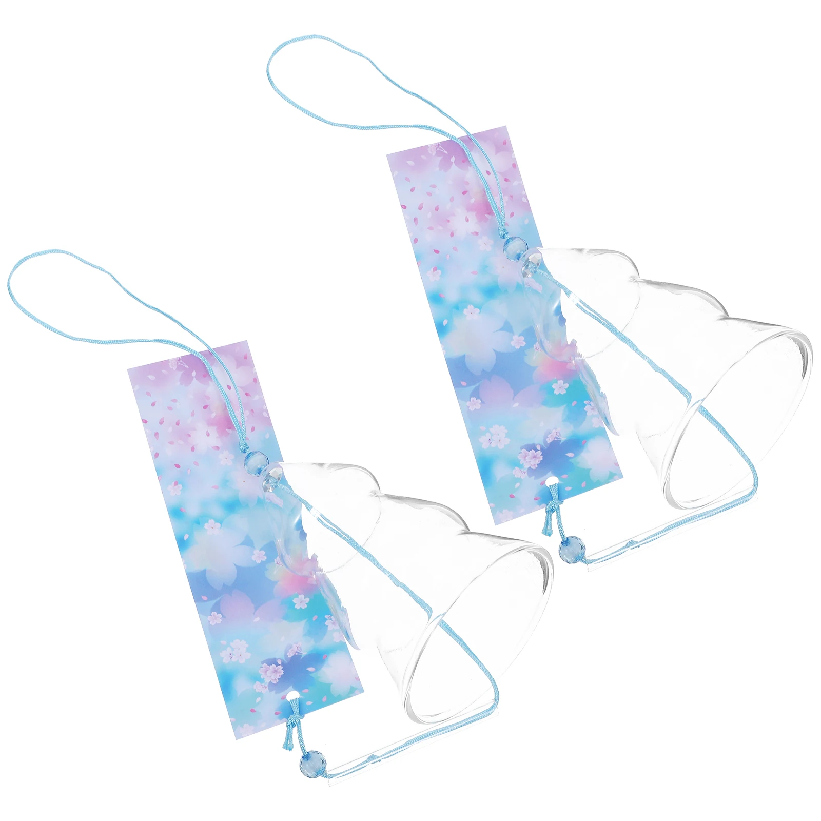 

2Pcs Glass Wind Chime Creative Decorative Bells Home Garden Balcony Hanging Window Wind Bell Decor Glass Craft Ornaments