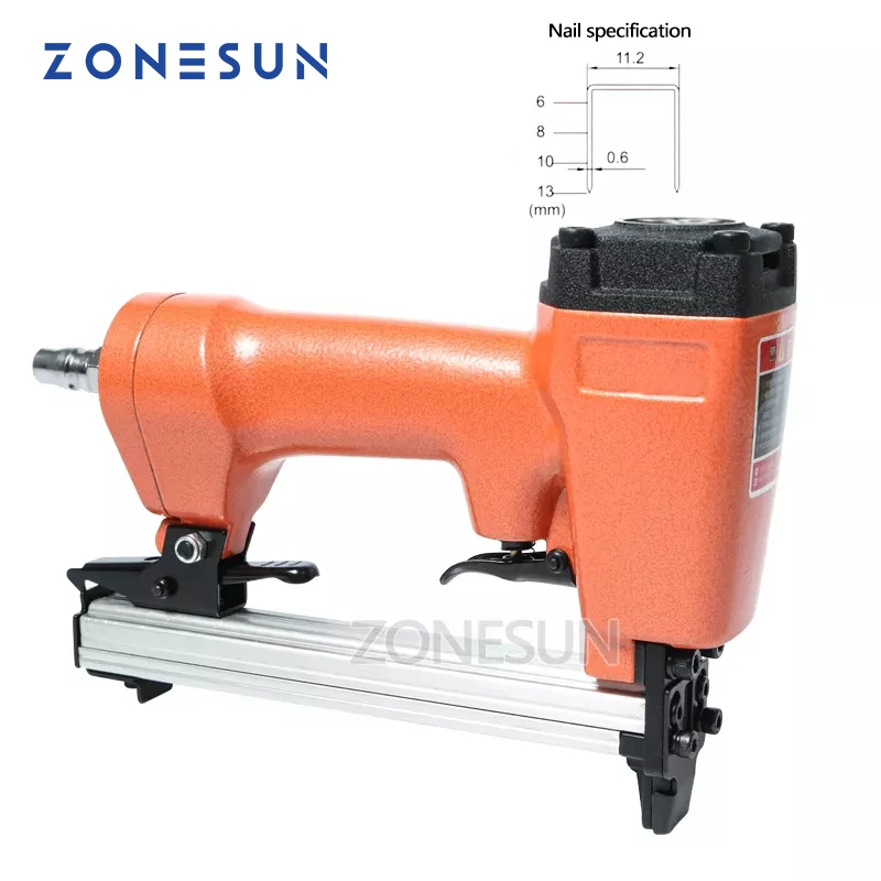 ZONESUN 1013J Pneumatic Staple Gun Air Brad Door-Shaped Nails Gun Furniture Wood Sofa Wood Working Air Stapler