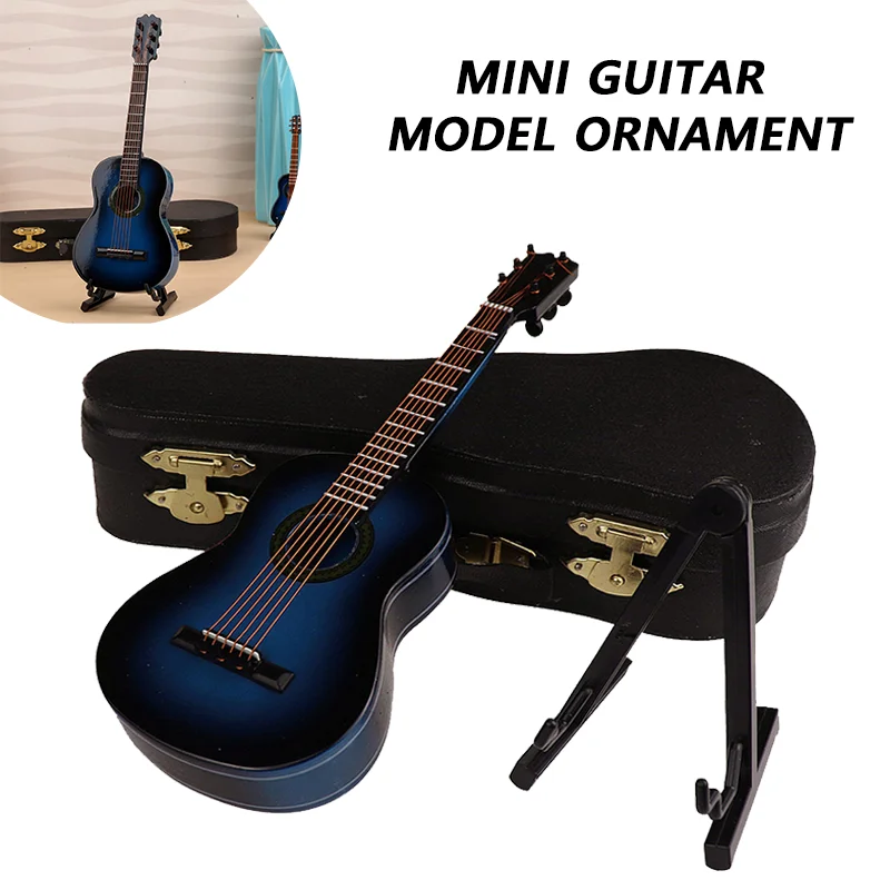 Mini-Gitarrenmodell-Ornament aus Holz, Heimdekoration, geeignet für Wohnzimmer, Schreibtisch, Schlafzimmer, Dekoration im europäischen Stil, Instrumentenmodell, Geschenk