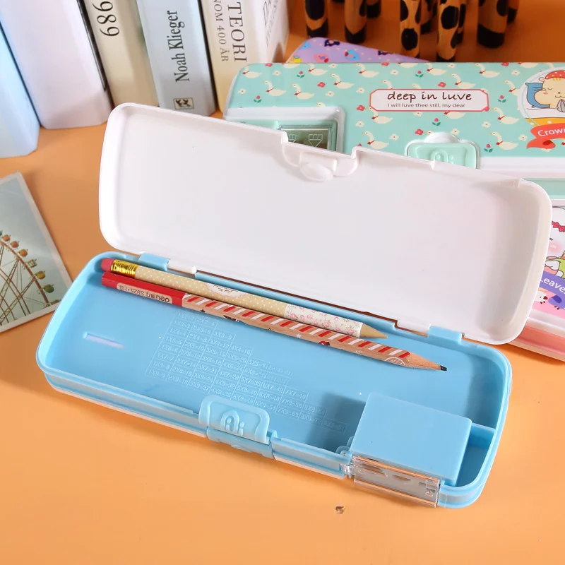 Imagem -04 - Multi Funcional Papelaria Box para Meninas Estudantes da Escola Smart Password Lock High Tech Pencil Case Mecanismo Bilayer Feminino