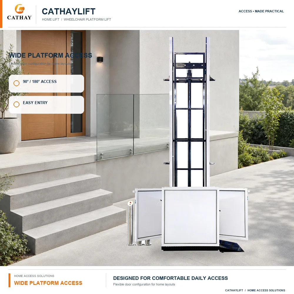 Factory Outlet Barrier-free Hydraulic Home Elevator with Stainless Steel Construction 250KG Capacity