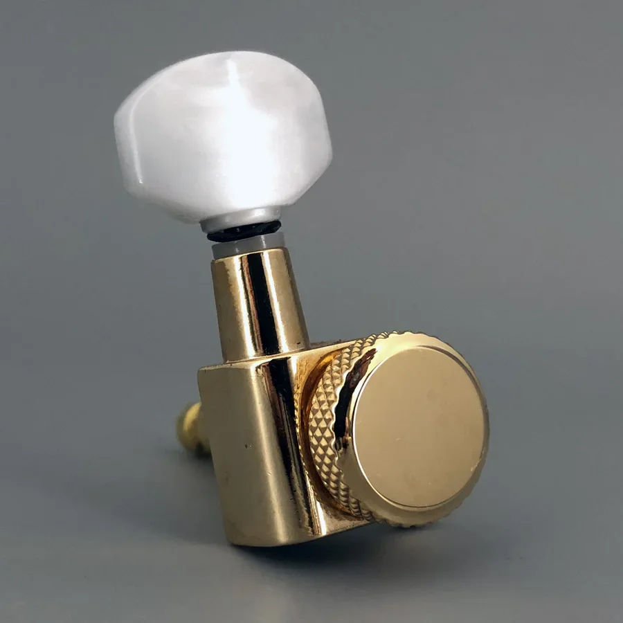 for Schaller M6 Type Guitar Pearl Button Gold Locking Deluxe Guitar Machine Head Tuners Tuning Pegs for JP6 ST TL Guitar well