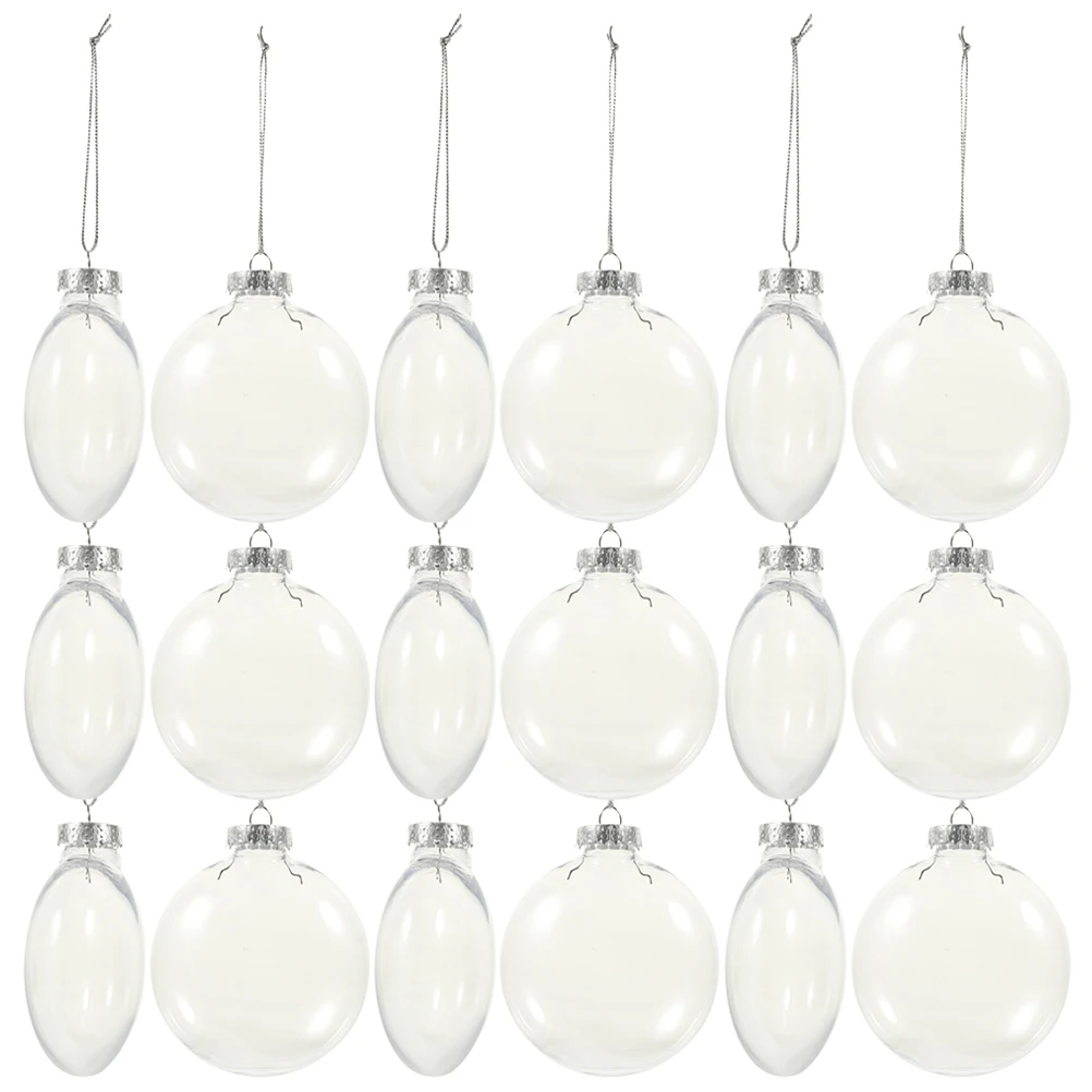 

36Pcs Christmas Ball Ornaments Clear Flat Xmas Tree Hanging Balls Lightweight Christmas Tree Decorations Xmas Party Hanging