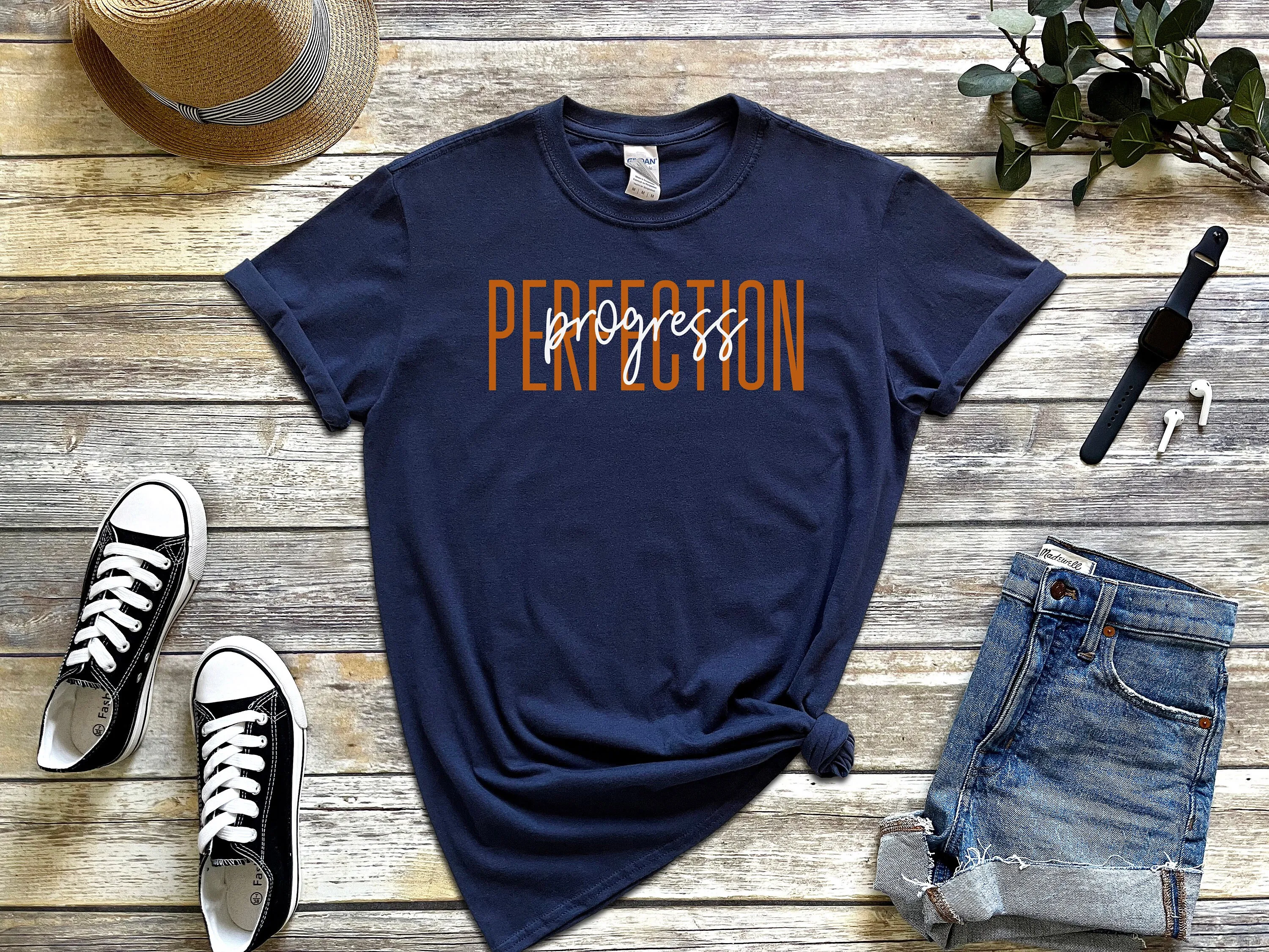 Progress Over Perfection Practice Makes Permanent T Shirt Teacher Inspirational Fall