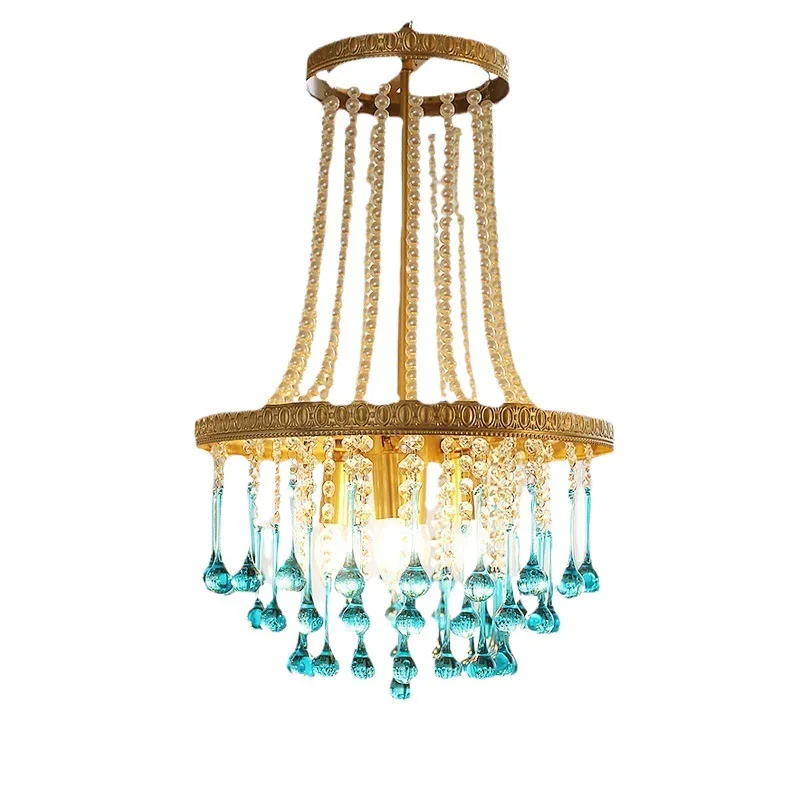 American retro simple crystal chandelier modern chandelier suitable for living room and dining room