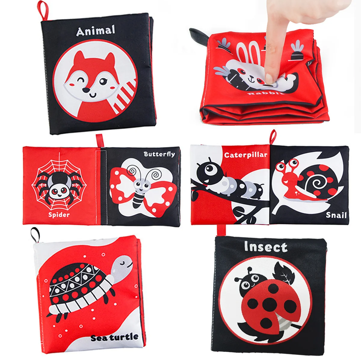 Petit livre en tissu pour bébé, jouet d'éveil, livre en tissu doux pour bébé, livre tactile multi-pliages