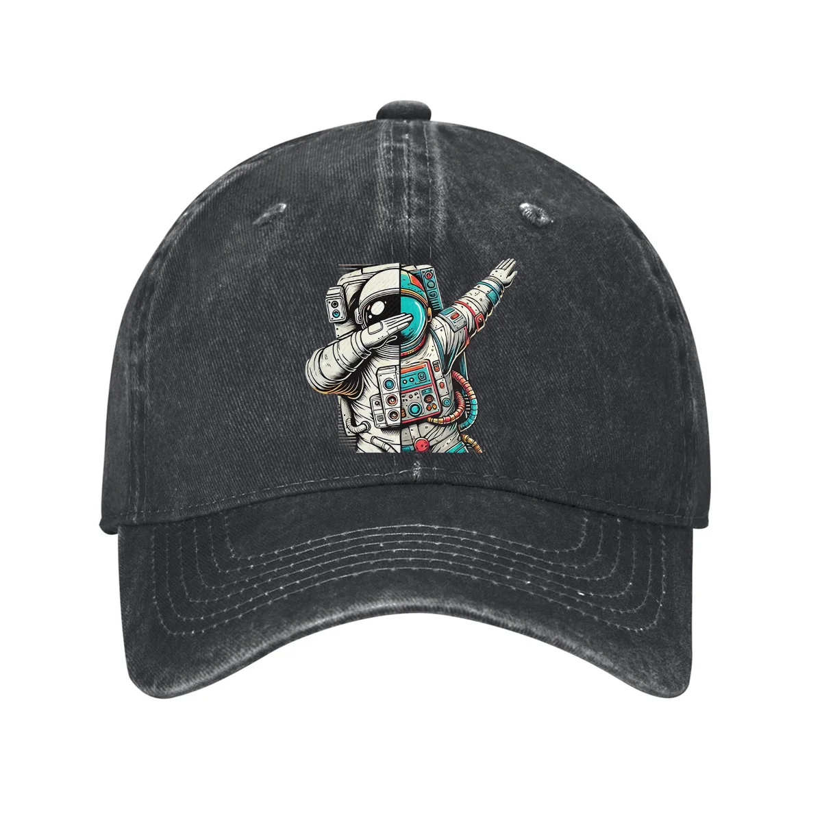 Dabbing Astronaut Baseball Cap Unisex Cotton Adjustable Dad Hat Space Graphic Casual Sun Protection