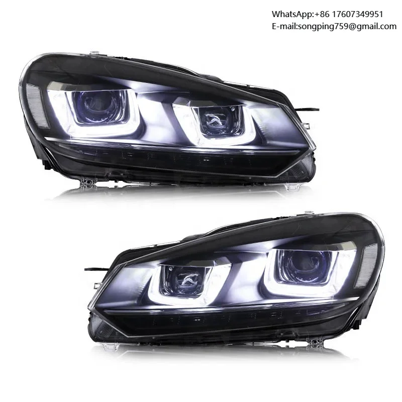 Racing Car Laser Car Headlight DQD01 35W Car Halogen Light Bulbs for Volkswagen Golf 6 2010-2014