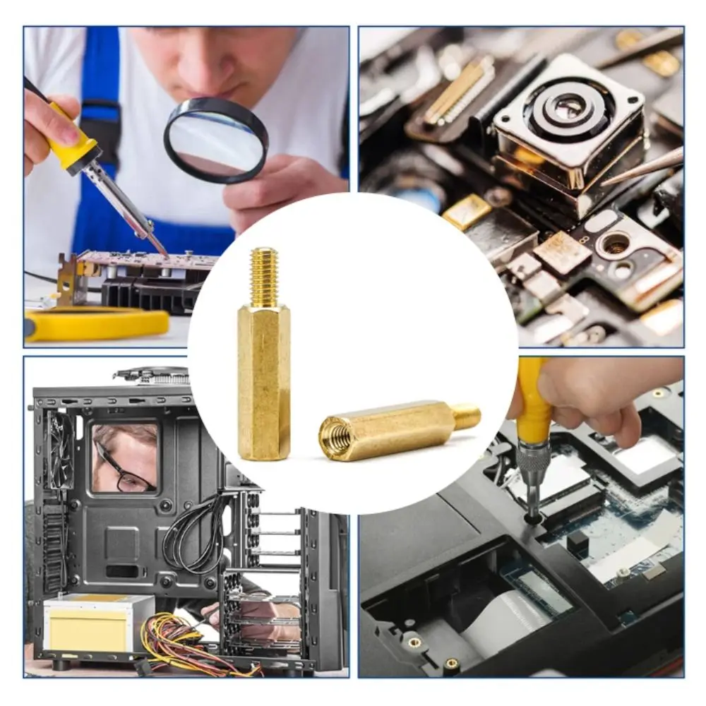 

Комплект стоек, шестигранные стойки для материнской платы «папа-мама», латунный материал, комплект гаек размера M2,5, комплект винтов размера M4, размер M3, ремонт компьютера