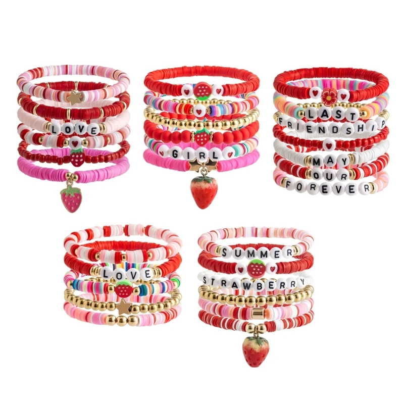 Fast Reach Casual Soft Clay Beaded Bracelet Adjustable Bracelet Fashion Bracelet for Girl