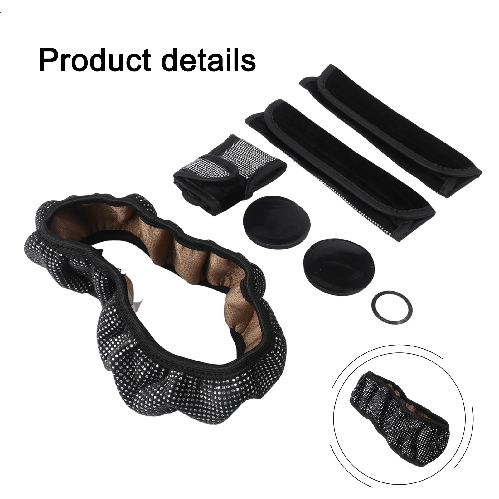 Versátil proteção interior do carro strass cinto de segurança cobre conjunto completo interior do carro ideal para deslocamento diário