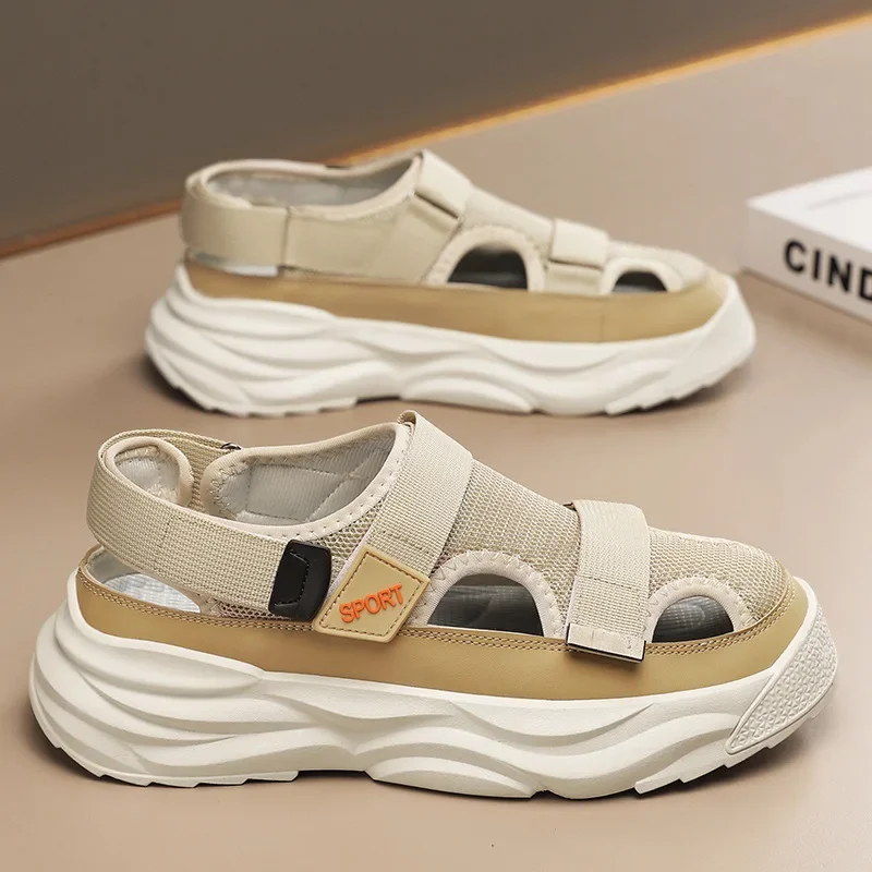 Chaussures creuses d'été pour hommes, sandales à la mode, chaussures de sport de plein air résistantes, confortables pour hommes