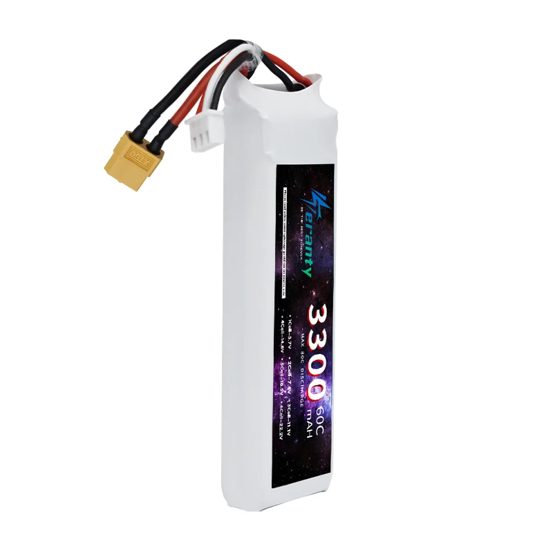 Akumulator 7,4 V 3300 mAh lipo 7,4 V 2S do helikoptera RC Samochód Łódź Drony Części Wysoka wydajność z wtyczką T 60C Akumulator 7,4 V 1/3 SZTUK