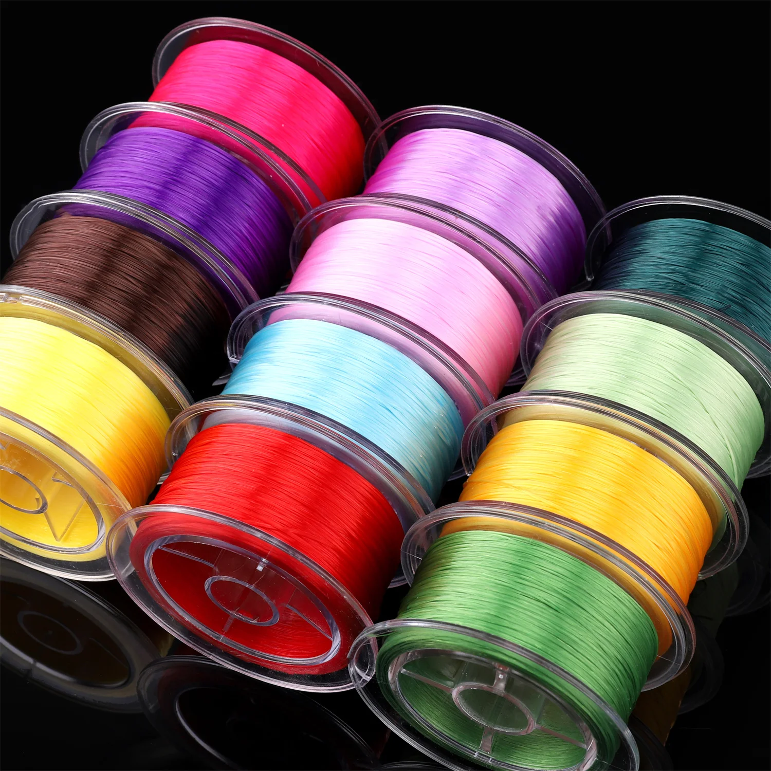 0.8mm 50M Multicolor Stretch Beading Cord Box Pack Flat Elastic Thread for DIY Bracelet Necklace Craft Jewelry Making Materials