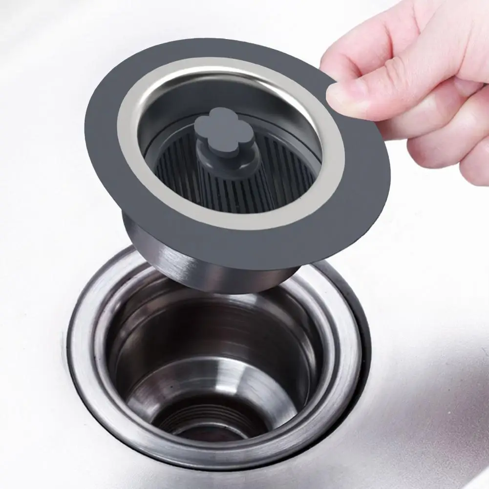 Easy-to-use Floor Drain 304 Stainless Steel Kitchen Sink Drain Strainer Stopper with Leak-proof Pop-up Plug Fine Mesh for Fast