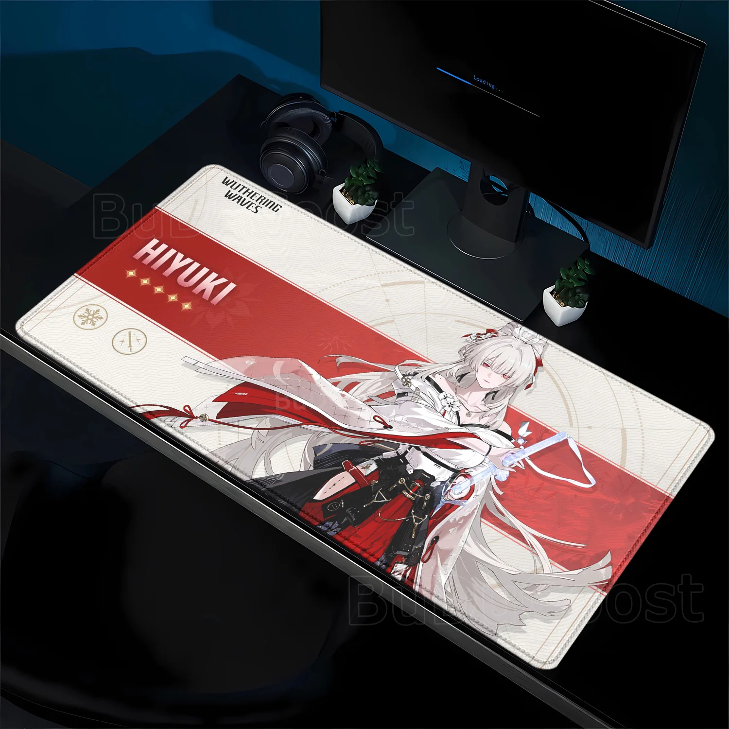Hiyuki Wuthering Waves Gaming Mousepad Computer offices keyboard Mouse Pad Anime Non-slip Rubber 400x900mm HD Printing Desk Mat