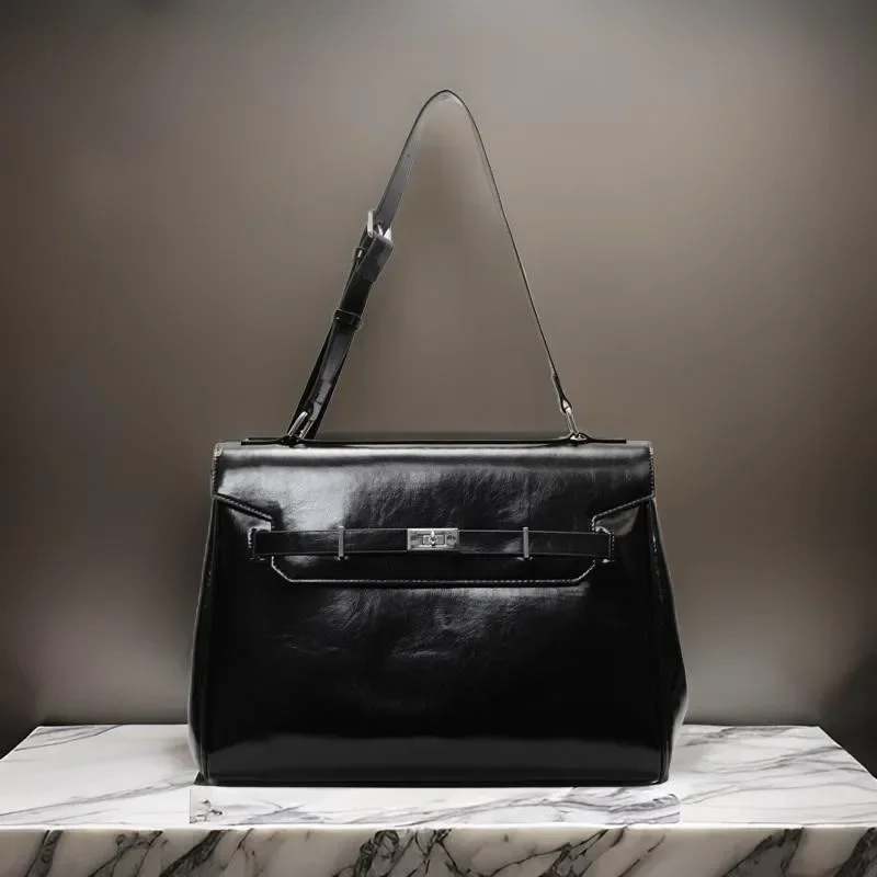 

Chic Vintage Crossbody Bag Minimalist Messenger Purse For Women Trendy Solid Color Leather Commuter Tote