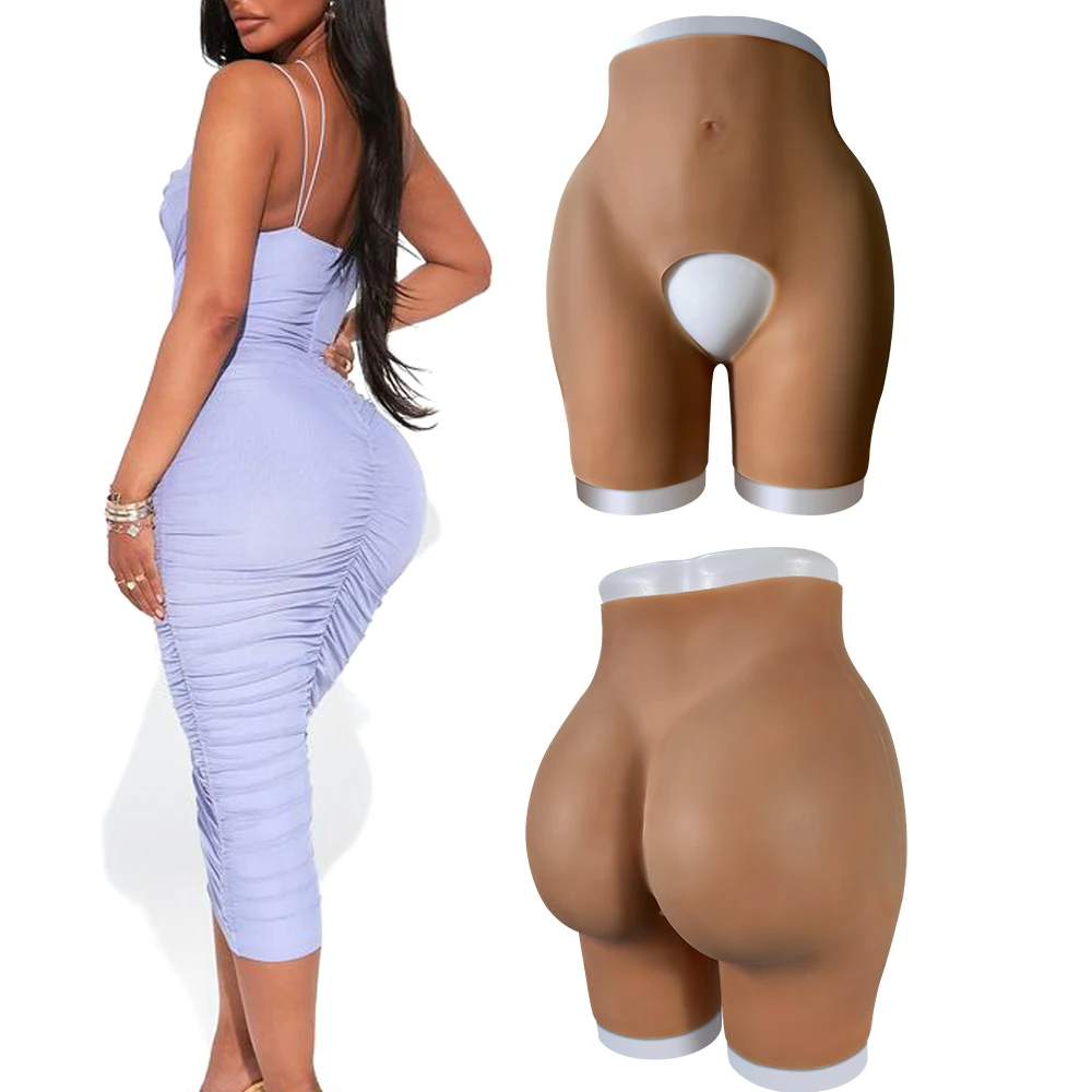 

Silicone Buttocks Hip Enhancement Pants Female Artificial Hip Open Crotch Shaper Padded Cosplay African Woman Plus Size Wear